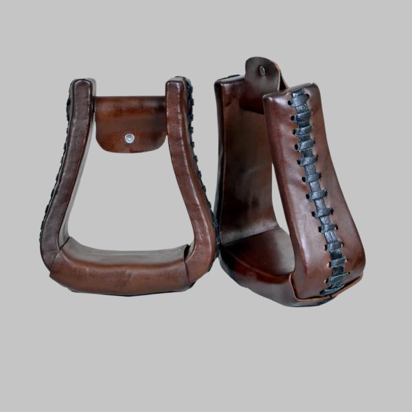Western Saddle Leather Stirrups